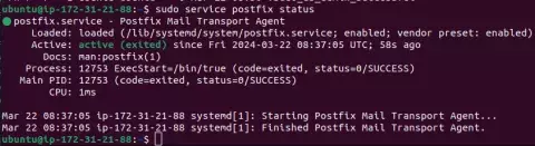 Postfix status